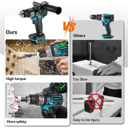 YOFIDRA 700N.M Brushless Electric Impact Drill Cordless Screwdriver Plates Soil WoodWorking Power Tool For Makita Battery Pin