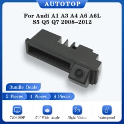 AUTOTOP Car Rear View Camera For Audi A1 A3 A4 A6 A6L S5 Q5 Q7 2008-2012 Backup Trunk Handle Night Version Water-proof Cam Line
