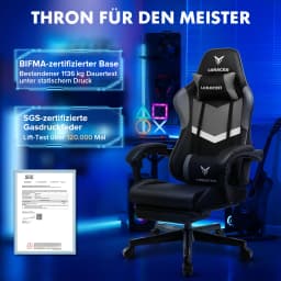 LUCK RACER Gaming chair with footrest Office Chair Ergonomic with Adjustable Loin Pillows, Pillow Gaming Chair