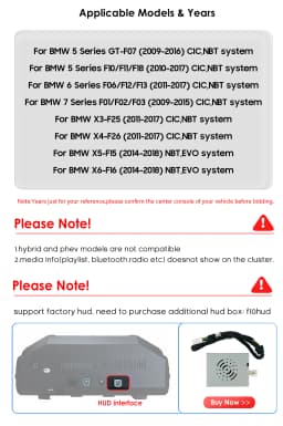 12.3"Auto Lcd Dashboard Paneel For BMW 5 6 7 Series F10 f11 F12 F13 For X3 X4 X5 X6 1920*720 Instrumentenpaneel Virtuele Cockpit