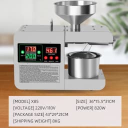 DIVEDEER Upgraded Intelligent Temperature Control Oil Press Stainless Steel Cold Press Flaxseed Peanut Coconut Meat Oil Press