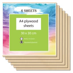 6pcs A4 Plywood Sheets 3mm Thickness (+/- 0.2mm) Basswood Plywood 11.8x11.8 inch for Engraving