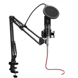 Condenser microphone kit with sound card/ringlight for live streaming/podcasting/singing/PC/mobile/TikTok/YouTube.