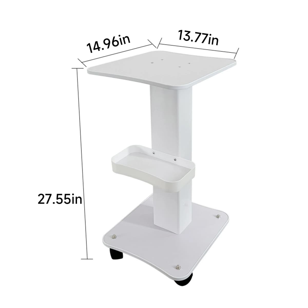 Trolley Stand Rolling Cart Maximum Bearing Capacity 40kg Furniture Tool Storage Cart Anti Skid Panel 360 ° Rotation Caster