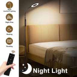 Multifunctional Dimmable Floor Lamp, 360° Rotating Design, 1800K-6000K, Night Light & Memory Function