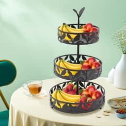 3 Tier Build To Last Fruit Bowl Holder Excellent Load Capacity Fruit Storage Basket for Dressers/Bathrooms/College Dormitories