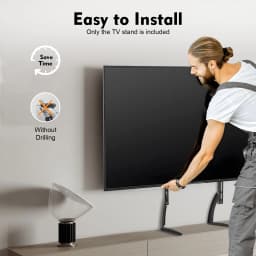 LCD TV Stand with Adjustable Height, Cold-Rolled Steel Construction, Easy Installation, Space-Saving Design for Home, Office