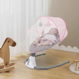 Electric Baby Swing with Music for Children Up To 18 Kg, Featuring Remote Control and Bluetooth Connectivity, Four Swing Speeds