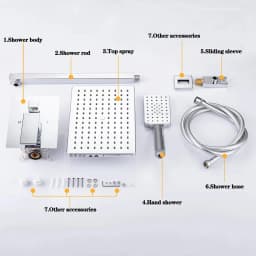 Black Shower Faucet Chrome Bathroom Shower Mixer Set Waterfall Rain Shower System Bathtub Faucet Taps