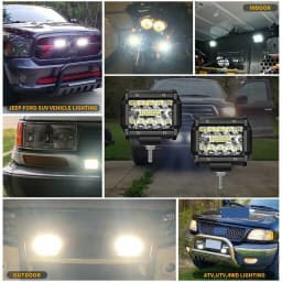 UNISHINE 12V 24V Headlight Truck Farm Tractor Boat SUV Light Bar/work Light Car LED Light Bar Offroad 4x4 Spotlights Fog Lamp