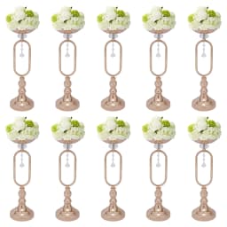 Exquisite Gold Tall Wedding Flower Vase with Mirror-Like Surface, Durable Iron Construction, Perfect for Weddings and Home