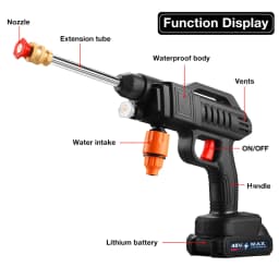 1500W 50BAR Cordless High Pressure Cleaner Washer Spray Water Gun Garden Cleaning Machine Power Tool for Makita 18V Battery