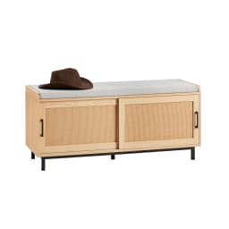 SoBuy FSR154-N Shoe bench with seat plank with sliding doors Bench with storage seat chest of drawers shoe rack narrow