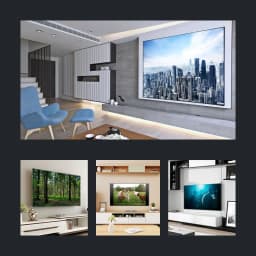 BlitzWolf BW-VS10 100-Inch 4K Narrow-border Projection Screen Gray Crystal Fixed Frame Home Theater for Long Laser Projector