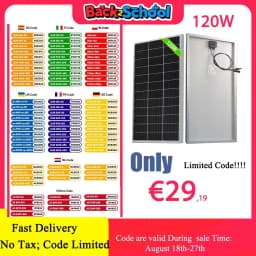 Solar Panel 12V 120W 240w Monocrystalline Solar Panel with Aluminium Frame, Photovoltaic Module for 12V Lithium Batte