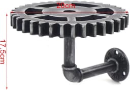 2Piece Floating Shelves Retro Industrial Iron Water Pipe Gear Design Wall Shelf Water Pipe Ledge Floating Shelf for Home Kitchen