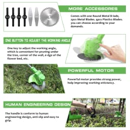 Electric Lawn Mower High Power Cordless Grass Trimmer Portable Electric Weed Eater Rechargeable Battery Home Garden Tools
