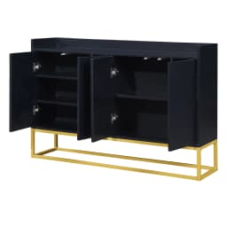 Elegant Modern Sideboard - 4-Drawer Storage Cabinet, Metal Bottom Rack Gold Base wardrobe for Living Room Dining Room Entryway