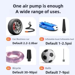 Portable Inflator Wireless Car Air Compressor with Digital Gauge for Car Motorcycle Bicycle Boat Ball