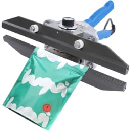 Portable Sealer Heat Seal Machine Hand Held Crimp Sealer 12 Inch Sealing Machine for Plastic Poly Cookie Bags Black/Blue