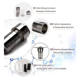 25ml PTFE Lined Hydrothermal Synthesis Autoclave Reactor 3Mpa 304 Steel High Pressure Hydrothermal Digestion Tank PTFE