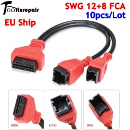 10pcs/Lot SGW 12+8 FCA For Chrysler/Dodge/Fiat/Jeep OBD Extension Cable to 12P+8P For X431/Maxisys FCA SGW Bypass 12 8 Daily