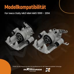 Pair Rear Brake Caliper for Iveco Daily Mk3 Mk4 Mk5 1999-2014 504113573 52mm