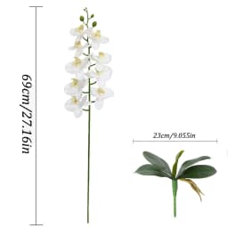 2PCS Artificial Flowers Orchid Set Real Touch 69cm Tall 9 Heads Fake Phalaenopsis Flower Vase Fillers Home Wedding Indoor Decor