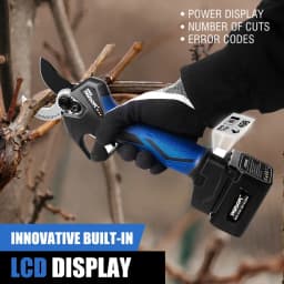 SWANSOFT 0-36mm Adjustable Pruning Shears 900W Brushless, 16.8V 2Ah+4Ah Batteries 8-10h Work, for Grape Fruit Tree PRU36