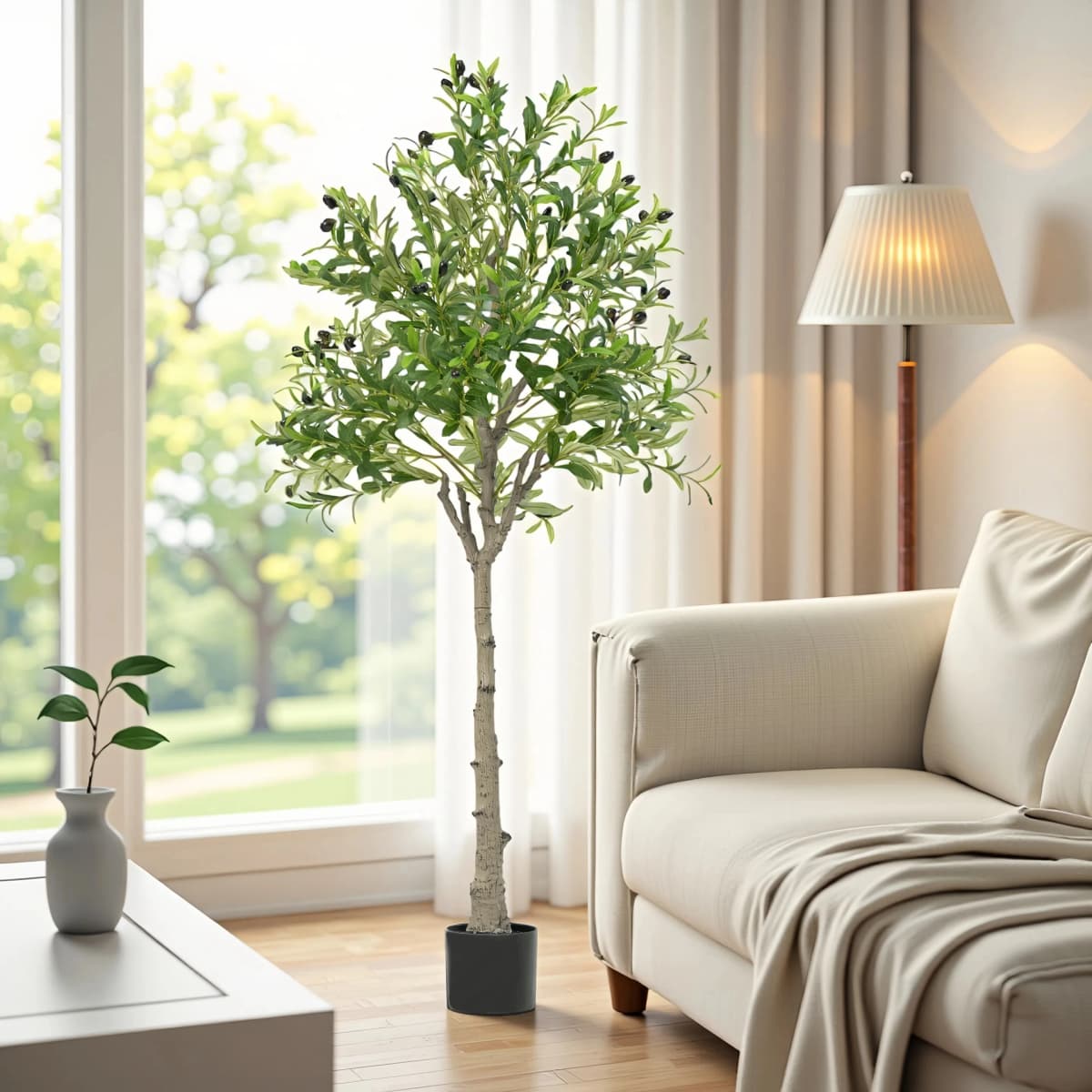 Faux Olive Tree - Realistic Artificial Plant for Home Decor Office & Wedding Perfect for Living Room Balcony & Event Styling