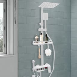 Led Display Rain Shower System White Wall Mounted Shower Panel Kit 10-100 ℃ /50-212 ℉