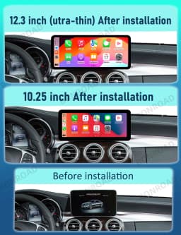BONROAD 10.25 12.3 1920*720 2400*900 Wireless CarPlay Car Multimedia Linux Touch Screen For Mercedes Benz W205 GLC A C V Class W447 Android Auto Mirroring Airplay Autolink GPS Stereo Navigation