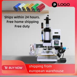 PVC Card Book Leather HS Paper Wood Custom Logo Embossing Pneumatic Hot Foil Stamping Machine Heat Press Machine Gilded Paper