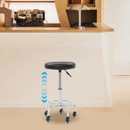 Height Adjustable Rolling Bar Stool, 360° Rotatable Bar Stool, Salon Stool Bar Stool,Comfortable Rotating Work Chair