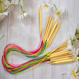 18Pcs/Set Circular Knitting Needles Bamboo Crochet Sewing Knitting Double Cusp Hooks Soft Tube Needle Craft Tools Set 40-120cm