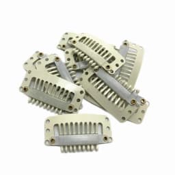 24 Pcs 9-teeth Beige/Brown/Black Hair Extension Clips Hair Extension Wigs Snap Clips Comb Small Snap Wig Accessories Clips