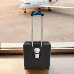 Black ABS 18 Inch Front Opening Multifunctional Luggage Compartment For Boarding Suitcase with Front Compartment Travel Luggage