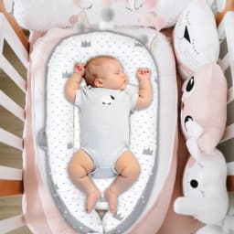 80cm x 50cm for Travel Portable Baby Lounger for Newborns Detachable Cotton Soft Adjustable Baby Floor Seat Type 4