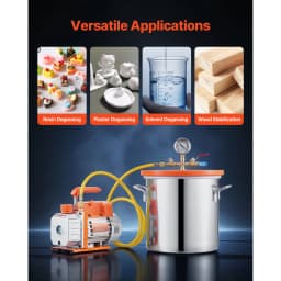 SucceBuy 3 Gallon / 5 Gallon Vacuum Chamber with 3.5 CFM Single Stage Vacuum Pump for Stabilizing Wood Degassing Silicone Resin