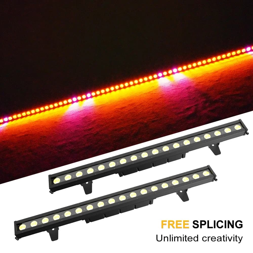 SHEHDS Waterproof IP65 LED Wash Wall 18x10W RGBWLAC 6in1 Mixing Light 0 Noise for DJ Disco Outdoor Party Theater Concert