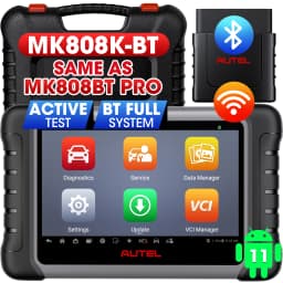 Autel MK808KBT PRO OBD2 Code Scanner Reader 7 Inch Bluetooth All System Car Diagnostic Scanner Brake Bleed Injector Coding FCA
