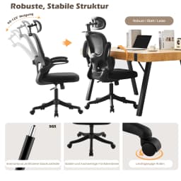 Office Chair, High-Back Breathable Mesh Chair with Headrest