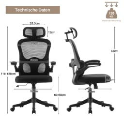 Office Chair, High-Back Breathable Mesh Chair with Headrest