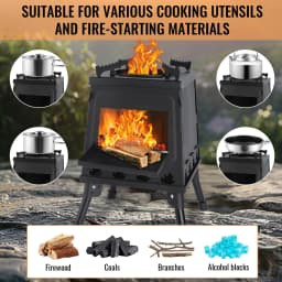 Portable Firewood Stove Foldable Firewood Stove Outdoor Wood Burning Stove For Outdoor Barbecue Camping Picnic Hiking Cooking