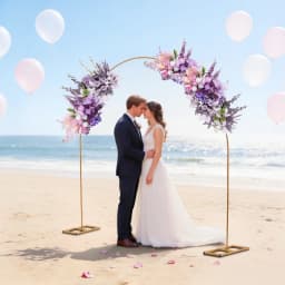 7.5ft Metal Wedding Arch, Balloon Arch Backdrop Arch Stand Gold for Wedding,Bridal,Garden, Yard, Indoor Outdoor Party Decoration