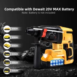 26MM Electric Hammer Drill Brushless Multifunctional Rotary High-Power Cordless Rechargeable Power Tools Fit Dewalt 18V Battery
