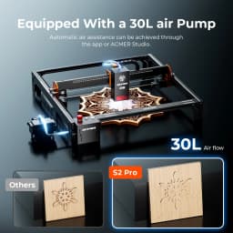 ACMER S2 PRO 36W/48W Laser Engraving and Cutting Machine High Power Blue CNC Light Diode Cutter With 30L/min Air Assist Pump