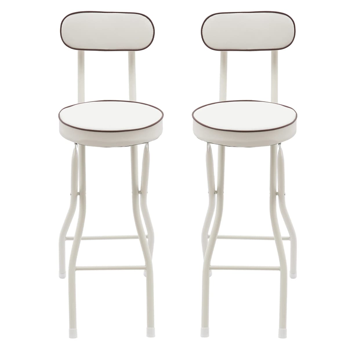 2PCS Bar Stool Foldable Bar Stool High Chair Set PU Cushion for Kitchen Counter Camping