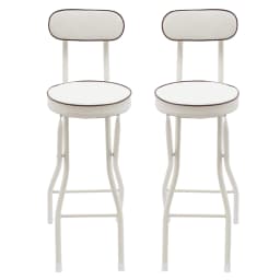2PCS Bar Stool Foldable Bar Stool High Chair Set PU Cushion for Kitchen Counter Camping