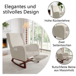 Tover Chair, Tover Armchair, Armchair Room, with Stand for Legs and Pocket, Leisure Chair with B Base